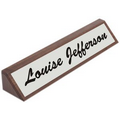 Walnut Desk Name Plate - Aluminum Engraved Sign